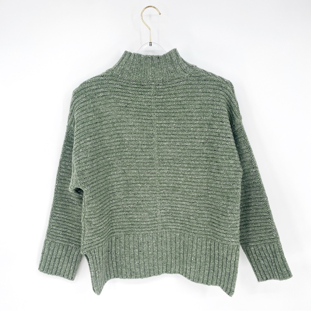 IRELANDS EYE | Iris Funnel Neck Wool-Cashmere Blended Sweater in Green | S - Picture 10 of 14